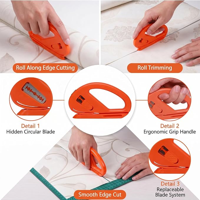 Clay&Fire Peel and Stick Wallpaper Tools, Wallpaper Smoothing Tool Kit 6Pcs | Contact Paper Hanging Vinyl Backsplash Window Film - Image 6