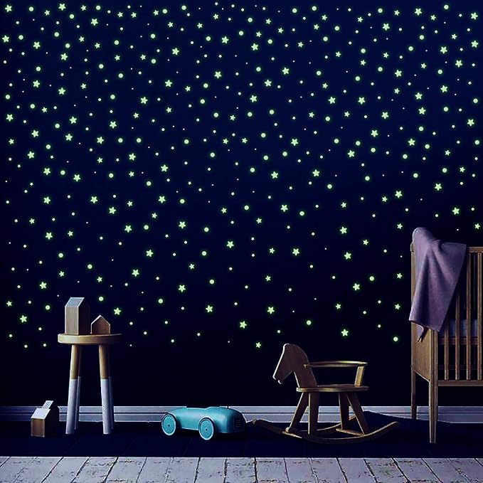 Quanhaigou Realistic 3D Domed Stars Glow in The Dark,615 pcs Dots Stars for Starry Sky, Stickers for Ceiling and Wall Decals, Perfect for Kids Bedding Room Party Birthday Gift(615 pcs) by Quanhaigou
