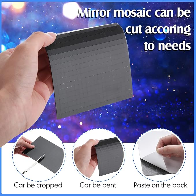 7200 Pieces Black Disco Mirror Tile Self-Adhesive Mirrors Mosaic Tile - Image 3