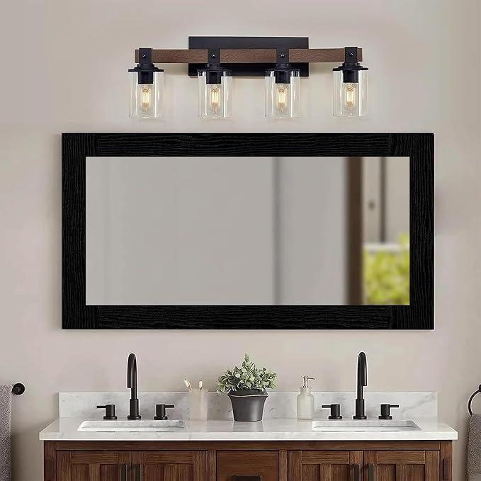 Alened 15M Black Mirror Border Peel and Stick, Wood Grain Wallpaper Border - Image 7