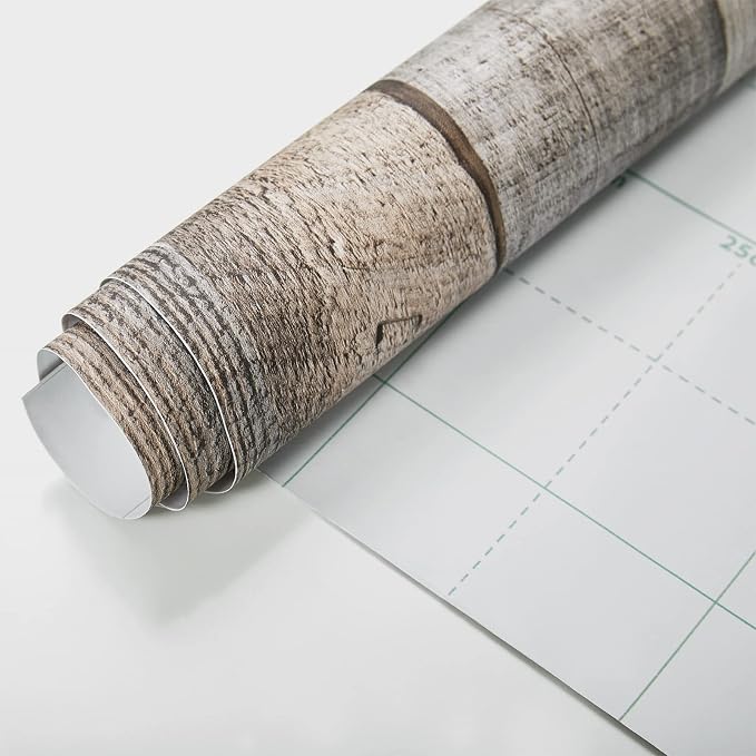 Yun-aeon Natural Wood-Grey Contact Paper Peel and Stick Wallpaper | 17.3"x 200"Self Adhesive Removable Vintage Faux Wood Wall Paper Plank Shelf Home Decoration Kitchen Counter Cover - Image 7