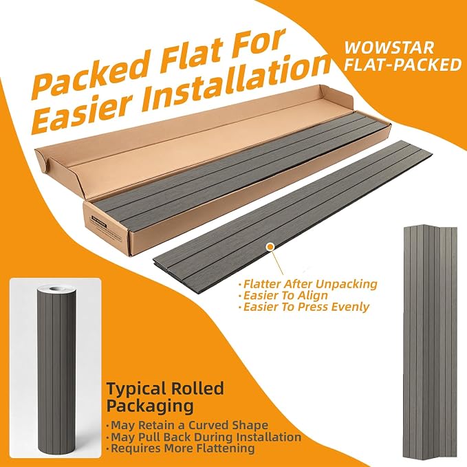 WOWSTAR 6-Pack Peel and Stick PVC Wood Slat Wall Panel，Thickened Wood Grain Wallpaper, 3D Wall Panels, 48" x15.74", Gray Washed Oak - Image 2