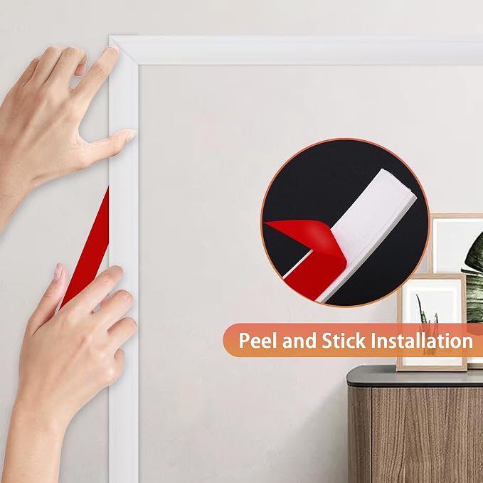 QDYMXUN Peel and Stick Chair Rail Panel Molding, 480''L x 1.26''W Strong Self Adhesive TPE Wall Moulding Trim for Home DIY Decoration (Paintable White) - Image 3