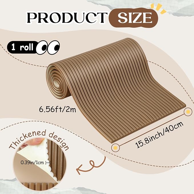 15.8 x 78.7 Inch Wall Padding for Kids, Brown, 1 Roll | Anti Collision Wall Padding Padded Wall Panels 3D DIY Headboard for Autism Playroom Nursery Bedroom Living Room Corner Guards - Image 2