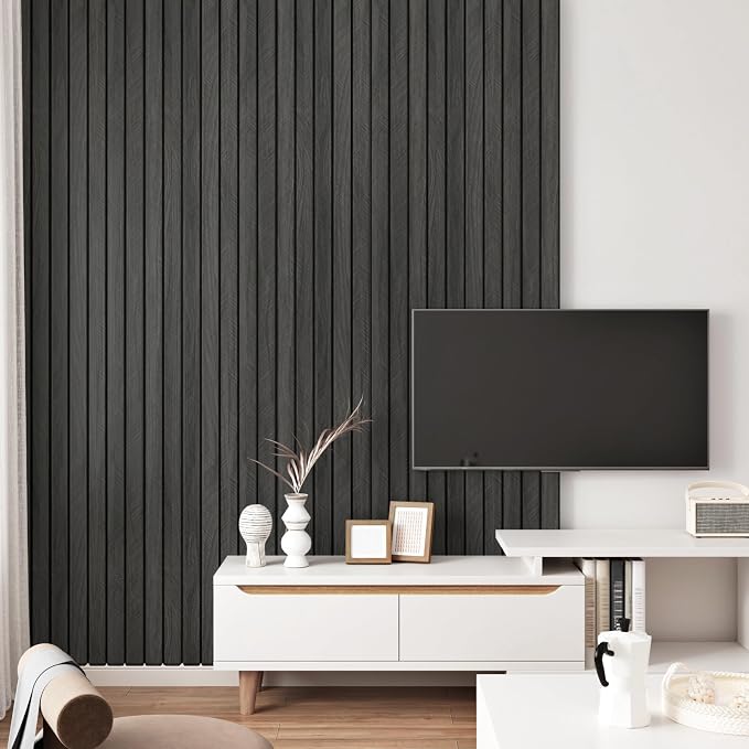 197"x23.6" 3D Wood Panels for Interior Wall Decor Peel and Stick Acoustic Wood Slat Wall Panel Self Adhesive Soundproof Wooden Slats Paneling Wallpaper for Bedroom Living Room Gym Backdrop - Image 7