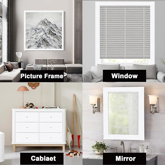 Alened 15M White Mirror Border Peel and Stick, Wood Grain Wallpaper Border - Image 6