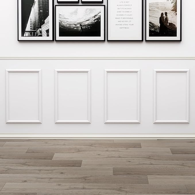 Peel and Stick Wall Molding, Pre Cut, Paintable, 4 Set 16" x 24" | Wainscoting panels,Ready to assemble,for Living dining bedroom hallways island,with adhesive tape,Lightweight,Waterproof by TonhoDawnhawk