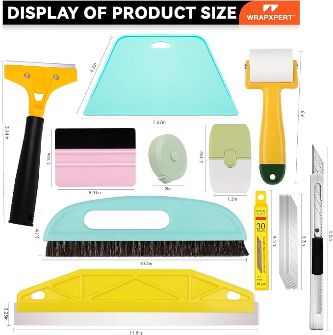 WRAPXPERT Peel and Stick Wallpaper Tools,Wallpaper Smoothing Tool Kit with Smoother,Edge Guider,Paste Brush for Backsplash Tile,Contact Paper - Image 7