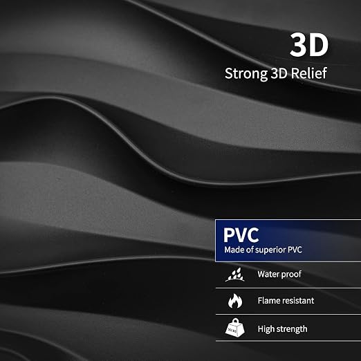 Art3dwallpanels 33 Pack 3D Wall Panels, Black PVC | 3D PVC Wall Tiles for Interior Wall Decor, Waterproof, Modern, Easy DIY for Residential and Commercial - Image 3