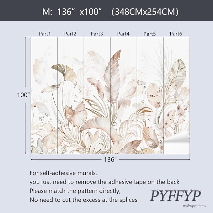 PYFFYP-Tropical Jungle Peel and Stick Wallpaper murals for Living Room - Image 5