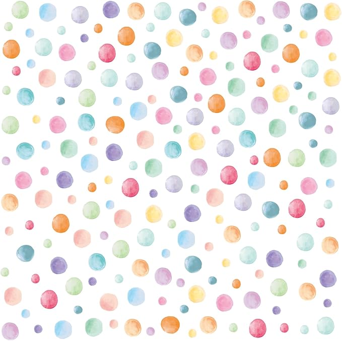 201 Pcs Watercolor Polka Dots Wall Decals, Peel and Stick Boho Rainbow Wall Stickers, Multicolor Circle Wall Decor,Pastel Colorful Round Decoration for Girls Bedroom Kids Nursery Classroom Playroom - Image 5