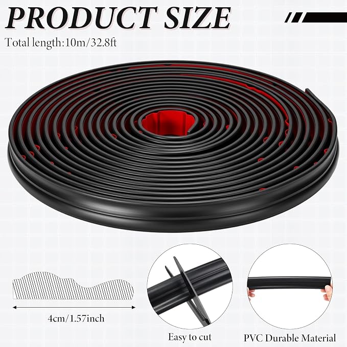 32.8ft x 1.6 Inch Flexible Peel and Stick Molding Trim for Wall, Baseboard, Backsplash, Tile Edge, Chair Rail, Mirror-self Adhesive Moulding Trim for Bathroom Wall Door Floor Window, Black - Image 2