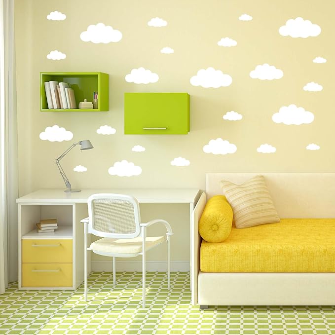 Big Clouds Wall Decals Removable DIY Large Vinyl Sticker | Self Adhesive Wallpaper, Living Room Nursery Children Baby Kids Boys Girls Bedroom, Home Art Mural Decor - Image 6