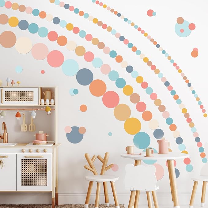 Zonon 264 Pcs Polka Dot Wall Decals Circle Stickers Peel and Stick | Removable Vinyl Stickers for Girls Bedroom, Nursery, Playroom, Classroom Decor, Bright Colors, Easy to Reposition - Image 4