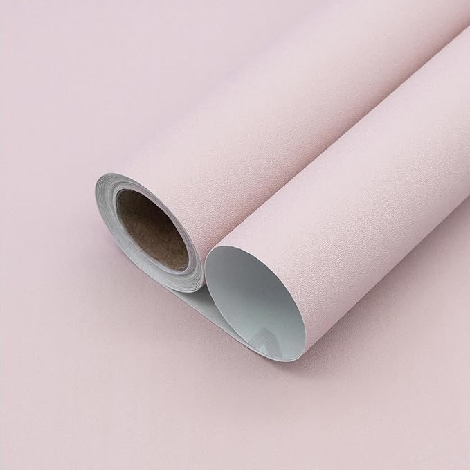 Yancorp 16"x120" Matte Pink Contact Papaer Peel and Stick Wallpaper Vinyl Wrap Countertop Wallpapers Waterproof for Cabinets Drawers Bedroom Kitchen Self-Adhesive Wallpaper by YancorpHomeDecor