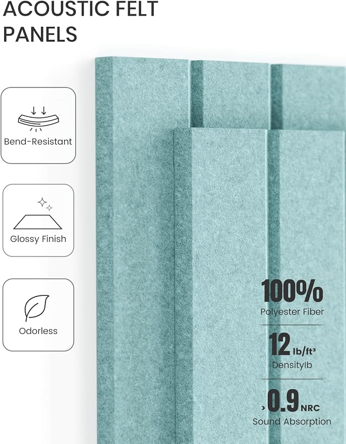 Fluxynara 48" x 36" Large Felt Bulletin Board, Aqua Blue | 12 Pack Cork Board Alternative with 60 Safe Adhesive Tabs, Pin Boards for Wall Decor, Home, Office, Classroom,Dorm - Image 5