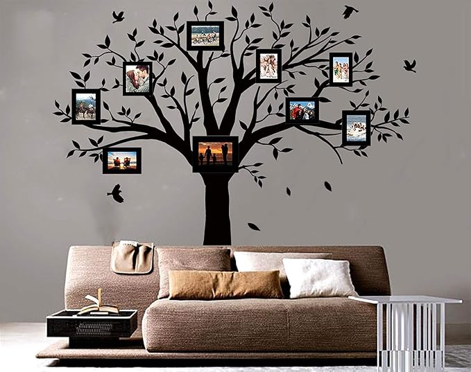 Family Tree Wall Decal - 'Family Like Branches On A Tree' Quote Lettering Wall Sticker for Bedroom Decoration (Black) - Image 5