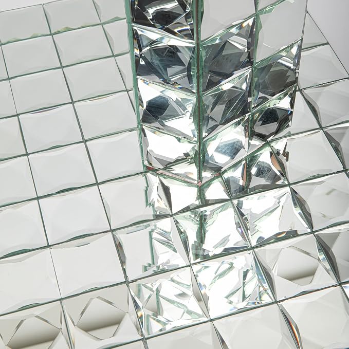 Lovdeco Peel and Stick 2" Mirror Glass Mosaic Tile 9 Faces Beveled Silver Crystal Mosaic Tile for Kitchen Backsplash, 12x10 Inch, 5 Sheets - Image 6