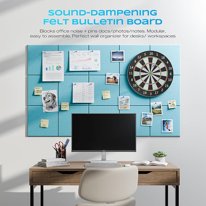 22 Pack Self-Adhesive Acoustic Panels, 12" X 12" X 0.4" High-Density Sound Proof Foam Panels for Walls, Soundproof Wall Panels for Home & Office (Aqua Blue) - Image 4