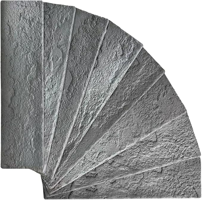100 Whitewash Grey Faux Brick Wall Tiles, 3D Thin Brick Veneers for Bedroom, Bathroom, Kitchen, Fireplace and Fence Wall Panels (14.2 sq ft) - Image 3