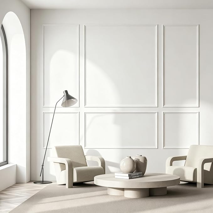 Peel and Stick Wall Molding Kit, Wainscoting Panels 24 PCS | 6 frame premade panels, self adhesive wall trim, paintable molding, accent wall decor for living room bedroom hallway - Image 5