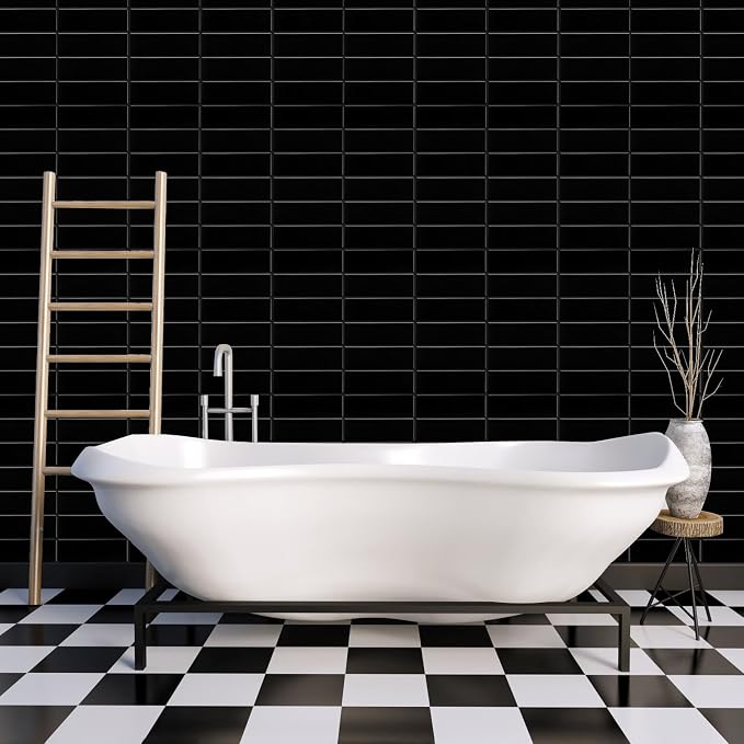 Select 5 Pack Peel and Stick Backsplash Square Tiles, 12x12 in, Black | Extra Thick 3D Wall Panels, Heat & Water Resistant, Easy DIY Kitchen, Bathroom, Laundry, Fireplace & Rental Home Wall Décor - Image 9