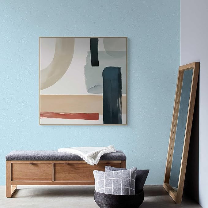 Blue Peel and Stick Self Adhesive Wallpaper Countertop Contact Paper | Removable Embossed Silk Waterproof Bathroom Wallpaper 15.7" X 118" Kitchen Vinyl Wrap for Cabinet Shelf Liner Paper - Image 3