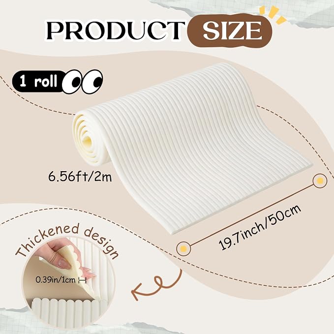 19.7 x 78.7 Inch Wall Padding for Kids, White, 1 Roll | Anti Collision Wall Padding Padded Wall Panels 3D DIY Headboard for Autism Playroom Nursery Bedroom Living Room Corner Guards - Image 2