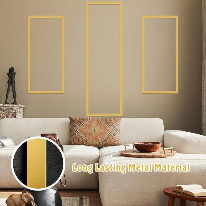 Golden Metal Wall Art Modern Striped Walls Decor Minimalist Line Arts Sign | Minimalist line art hanging sign, easy to install, metal plaque decorative, walls sculptures, for bedroom office living room - Image 3