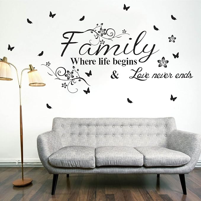Family Wall Lettering Stickers Art Decals Decorations for Bedroom Living Room Bathroom Dining Room, Inspirational Love Quotes Saying Word Sign Women Men Home Vinyl Decor - Image 5
