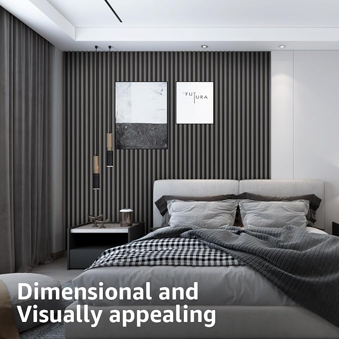 Art3d 96 x 6 Inch 3D Fluted Wood Textured Slat Wall Panels, 8-Pack, Grey | Natural Wood Texture, Weather Resistant, Durable, Easy to Install, Eco-Friendly, Elegant Design, for Living Room, Bedroom - Image 5