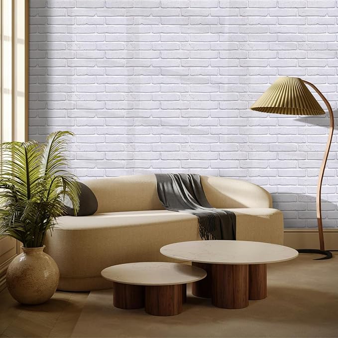 Commomy 3D Faux Brick Wall Panels Peel and Stick - 10pcs 15.74" x 11.8" | Ultralight Thin PVC Fake Brick Wallpaper Tiles Wall Sticker for Kitchen,Bedroom,Quick DIY Home Decor(12.92 sq.ft) - Image 3