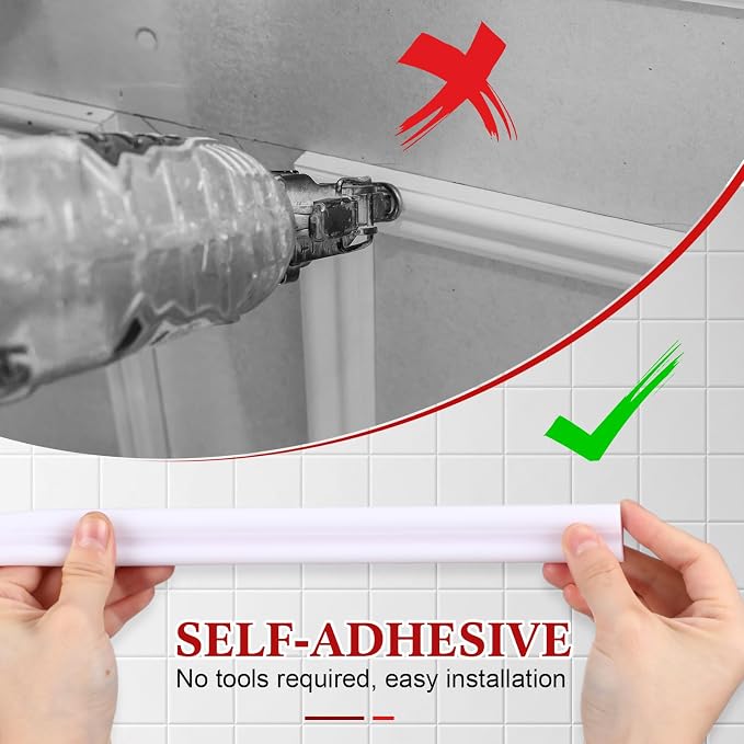 32.8ft x 0.9 Inch Flexible Peel and Stick Molding Trim for Wall, Baseboard, Backsplash, Tile Edge, Chair Rail, Mirror-self Adhesive Moulding Trim for Bathroom Wall Door Floor Window, White - Image 4