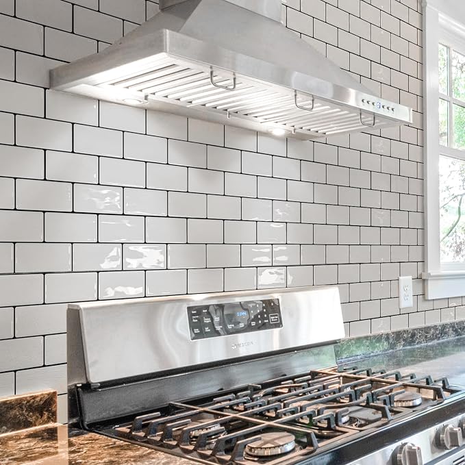 Art3d Subway Peel and Stick Backsplash, 10-Sheet, White with Black Grout - Image 8