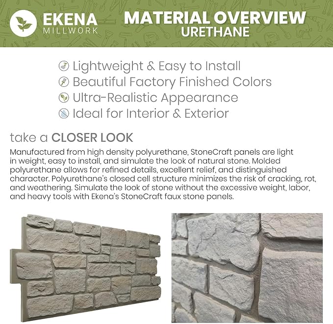EverStone River Rock Faux Rock Panel, 49"W x 24 3/4"H x 3"D, Azure Stone Color - Image 13