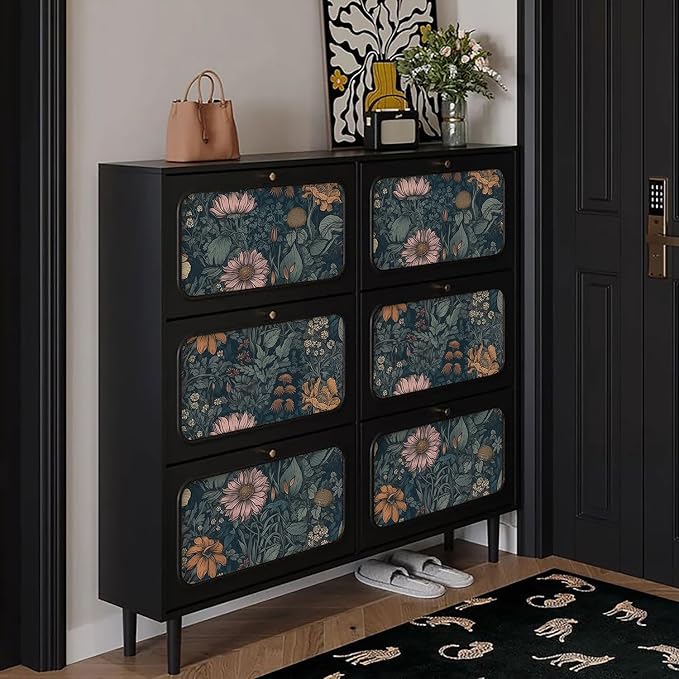 Orainege Vintage Peel and Stick Wallpaper Boho Floral Wallpaper for Bedroom | Living Room Removable Self Adhesive Floral Contact Paper for Cabinets Accent Wall 17.3inx196.8in - Image 6