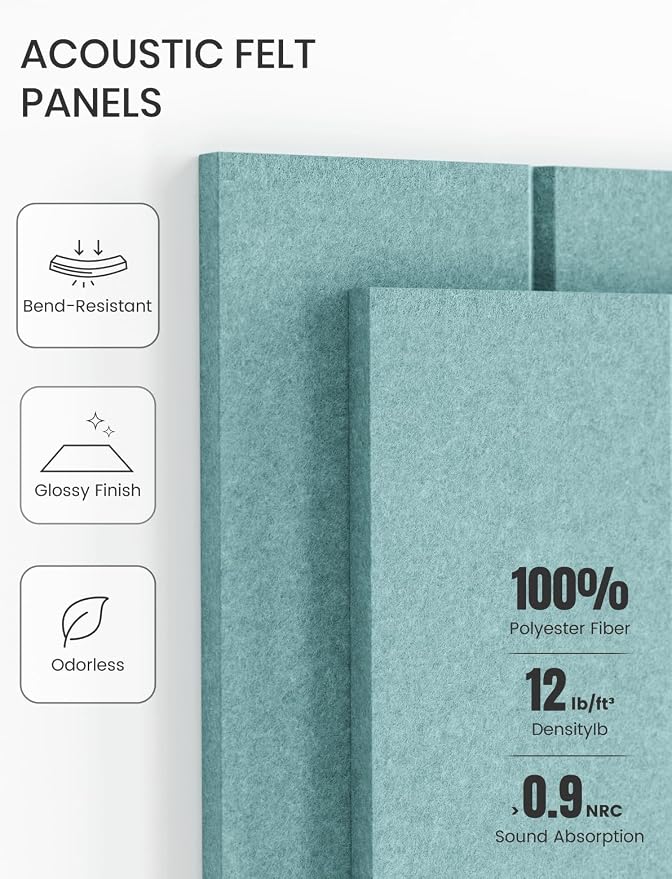 Fluxynara 48" x 36" Large Felt Bulletin Board, Aqua Blue | 12 Pack Cork Board Alternative with 60 Safe Adhesive Tabs, Felt Pin Boards for Wall Decor, Home, Office, Classroom, Dorm - Image 5