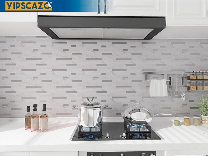 Yipscazo 2026 New Upgrade Peel and Stick Backsplash, Stick on Backsplash Tiles for Kitchen, Bathroom, Fireplace (20 Sheets, Bright Carla White) - Image 2