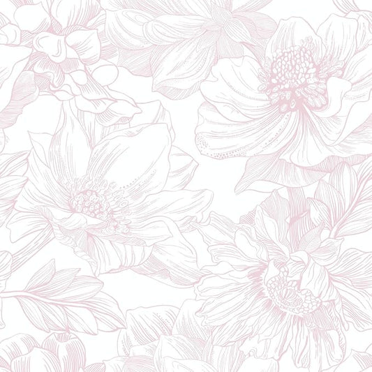 Ismoon Large Floral Peel and Stick Wallpaper Boho White/Pink Contact Paper 17.3inx32.7ft Removable Self Adhesive Bedroom Cabinet Mural Wall Decor Vinyl Roll by Ismoon