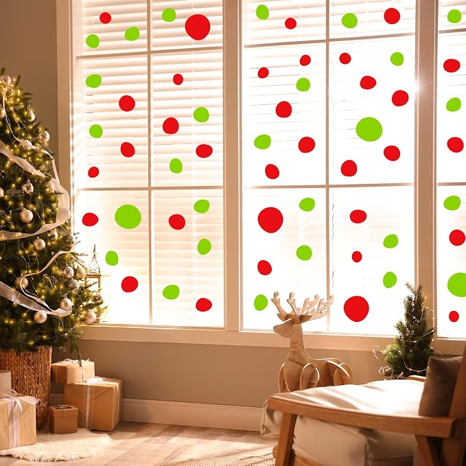 TaoBary 15 Sheet 300 Pcs Polka Dot Wall Decals Boho,Red Green | Removable Peel Stick Stickers for Playroom Nursery Kids Room, Irregular Sizes Terrazzo Decor, Vinyl Safe for Walls - Image 6