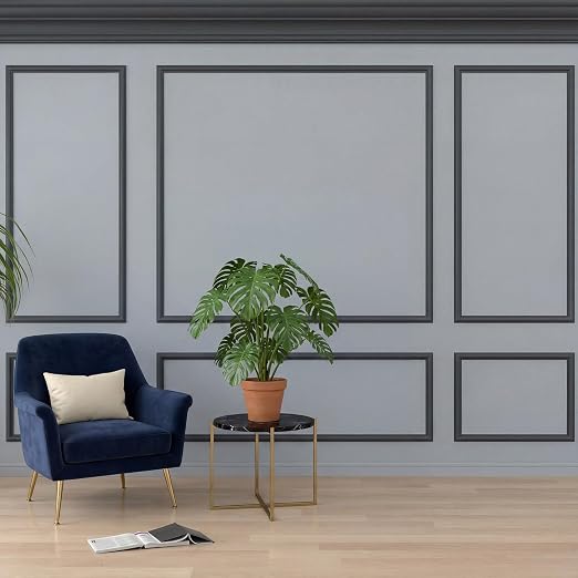 Pangda 3set Peel and Stick Wall Molding Kit 3D Premade, 23x56in+48x56in | Accent Wall Moulding Kit, Wainscoting Panel, for Interior Decor, Ready to Assemble, Peel and Stick, Wainscoting Accent Panel - Image 4