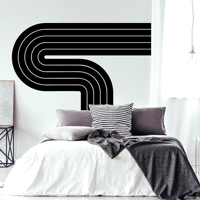 Large Arch Wall Decal Modern Black Vinyl Wall Decor Sticker for Living Room | Geometric stickers, peel and stick, removable, minimalist abstract art murals, self adhesive, for bedroom office home decor - Image 6