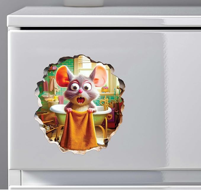 Funny 3D Mouse Shower Wall Sticker – Removable Mousehole Bathroom Décor for Kids or Whimsical Homes by MICESTERPIECE - Image 8