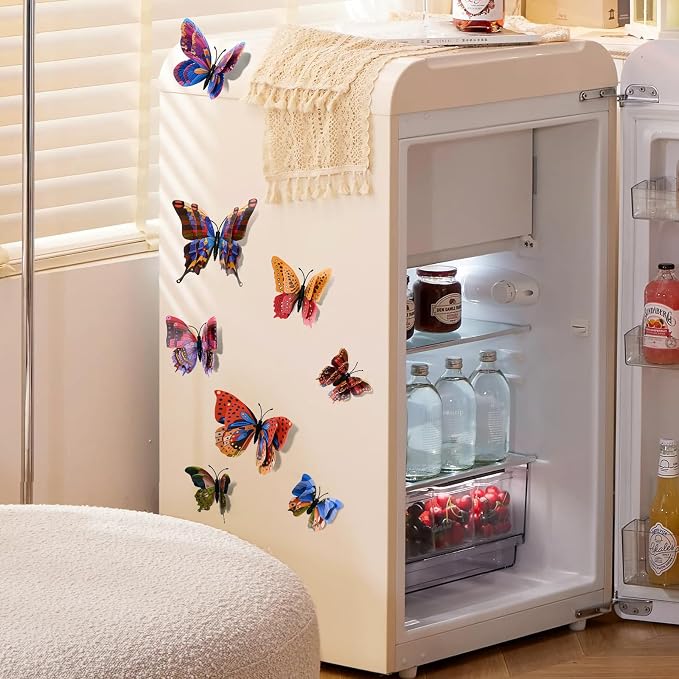 SAOROPEB 3D Butterfly Wall Decor, 24 Pcs Kaleidoscope Butterfly Decorations | Double Layer for Party Decorations Locker Decor Refrigerator Decal, Reusable - Image 5
