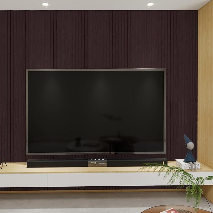 3D Wood Slat Wall Panels Peel and Stick Faux Wood Grain Thick Wallpaper 15.7"x118" Acoustic PET & IXPE Foam Paneling Self-Adhesive Decor for RV Living Room Bedroom Ceiling DIY Accent Wall Covering - Image 9