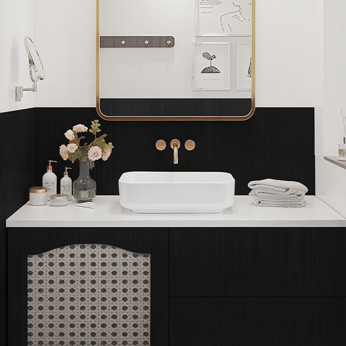 Vinjiasin Black Wallpaper Wood Grain Contact Paper Peel and Stick Wall Paper Waterproof Self Adhesive Thickened Vinyl Wrap for Countertops Cabinets Desk Decorative Film Easy to Clean 15.7" x 118" - Image 7