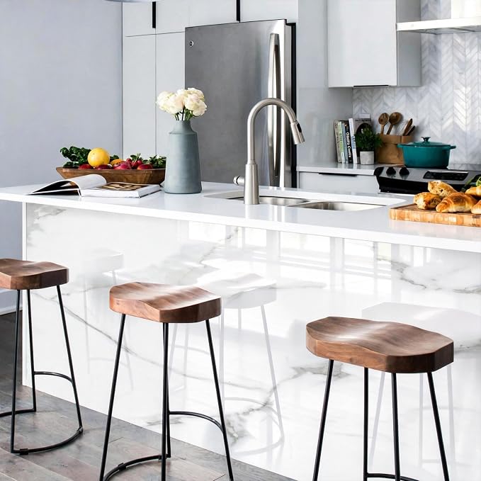 Marble Peel and Stick Waterproof Wall Paneling, 118" x 47" Carrara White Glossy Finish Self-Adhesive Backsplash Tile Vinyl Wall Panel for Kitchen Bathroom Wall Decor, Covers 38.75 Sq. Ft. - Image 8