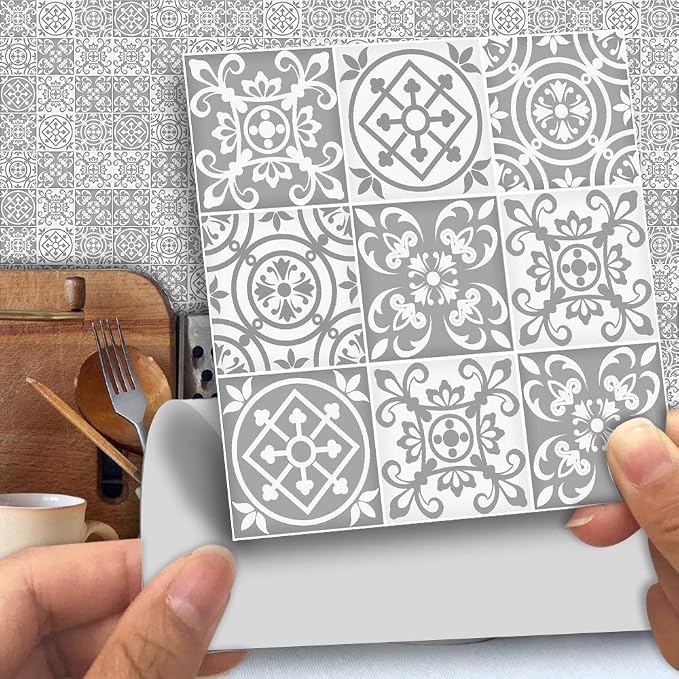Alwayspon 25 Pcs Self-Adhesive Decal for Home Decor, Peel and Stick Wall Tile Sticker for Kitchen Bathroom, 6x6inch by Alwayspon