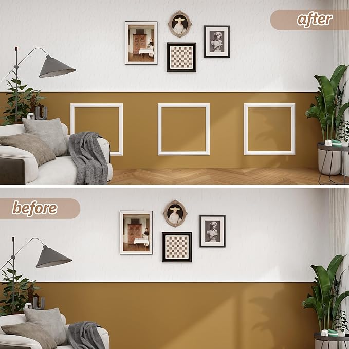 Peel and Stick Wall Molding Kit, Accent Wall Panels for Interior Wall Decor with Double-Sided Tape, 3 Set Pre-Cut PS Wainscoting Panels (20 * 20 in) - Image 5