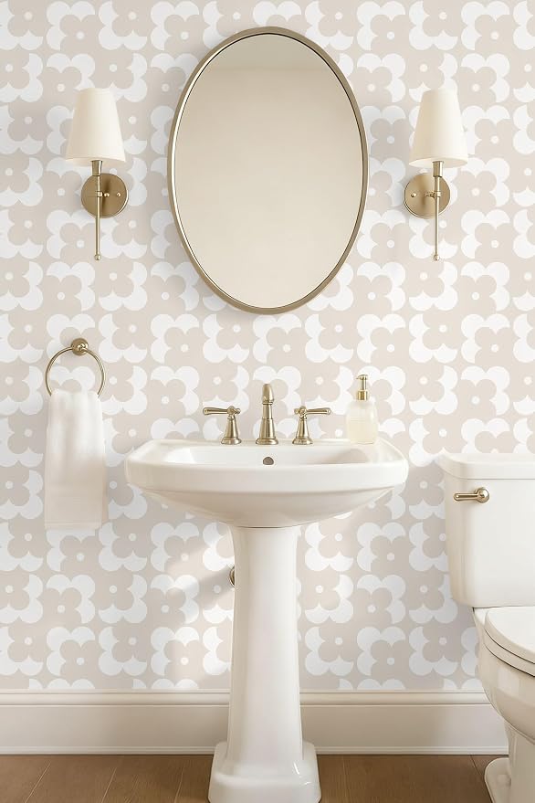 Ismoon Geometric Peel and Stick Wallpaper Boho Begie Contact Paper 17.3''x78.7'' Neutral Wallpaper Renter Friendly Removable Self-Adhesive Wall Paper for Bedroom Kitchen Wall Decor Vinyl - Image 8